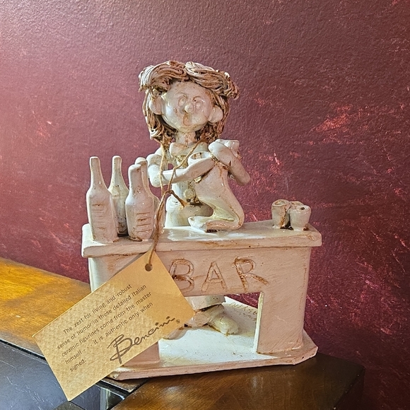 Dino Bancini Other - RARE: Vintage - Dino Bencini Signed/Tagged "043 Bartender" Sculpture From Italy